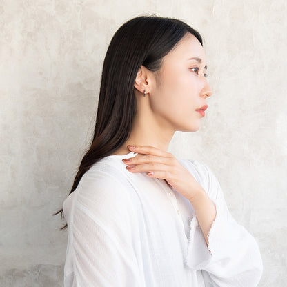 ピアス Awesome 菊紋 ステンレス ワンタッチ キャッチレス フープピアス