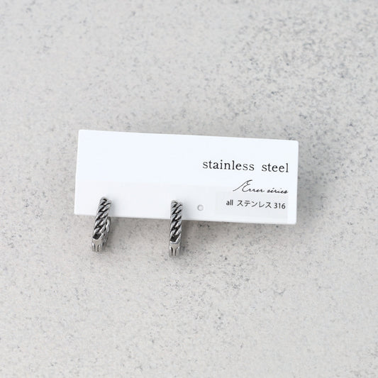 ピアス Awesome キヘイチェーン ステンレス ワンタッチ キャッチレス フープピアス