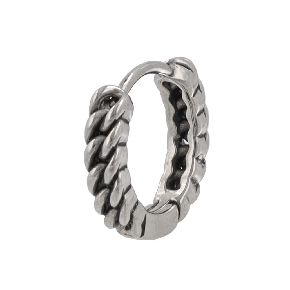 ピアス Awesome キヘイチェーン ステンレス ワンタッチ キャッチレス フープピアス