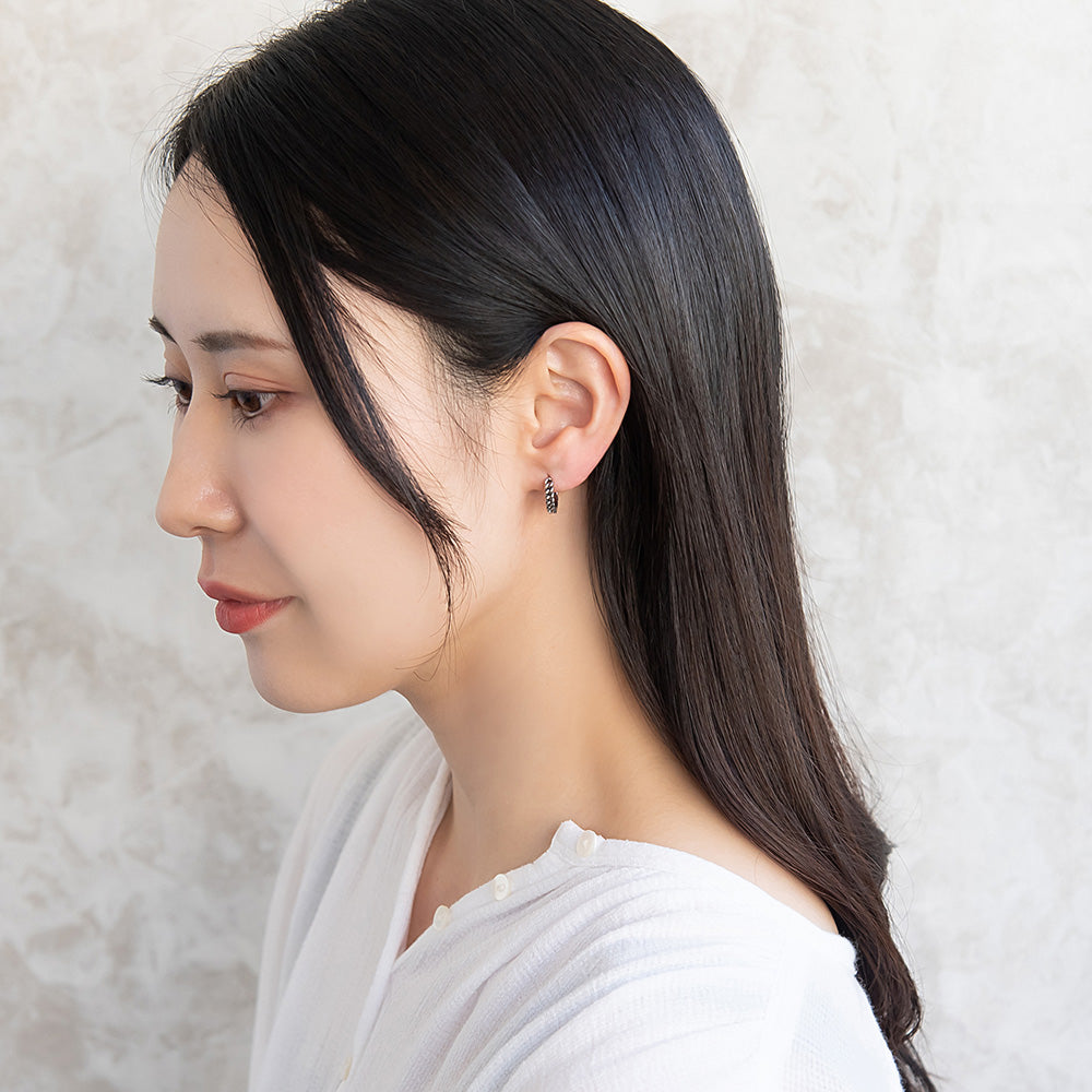 ピアス Awesome キヘイチェーン ステンレス ワンタッチ キャッチレス フープピアス