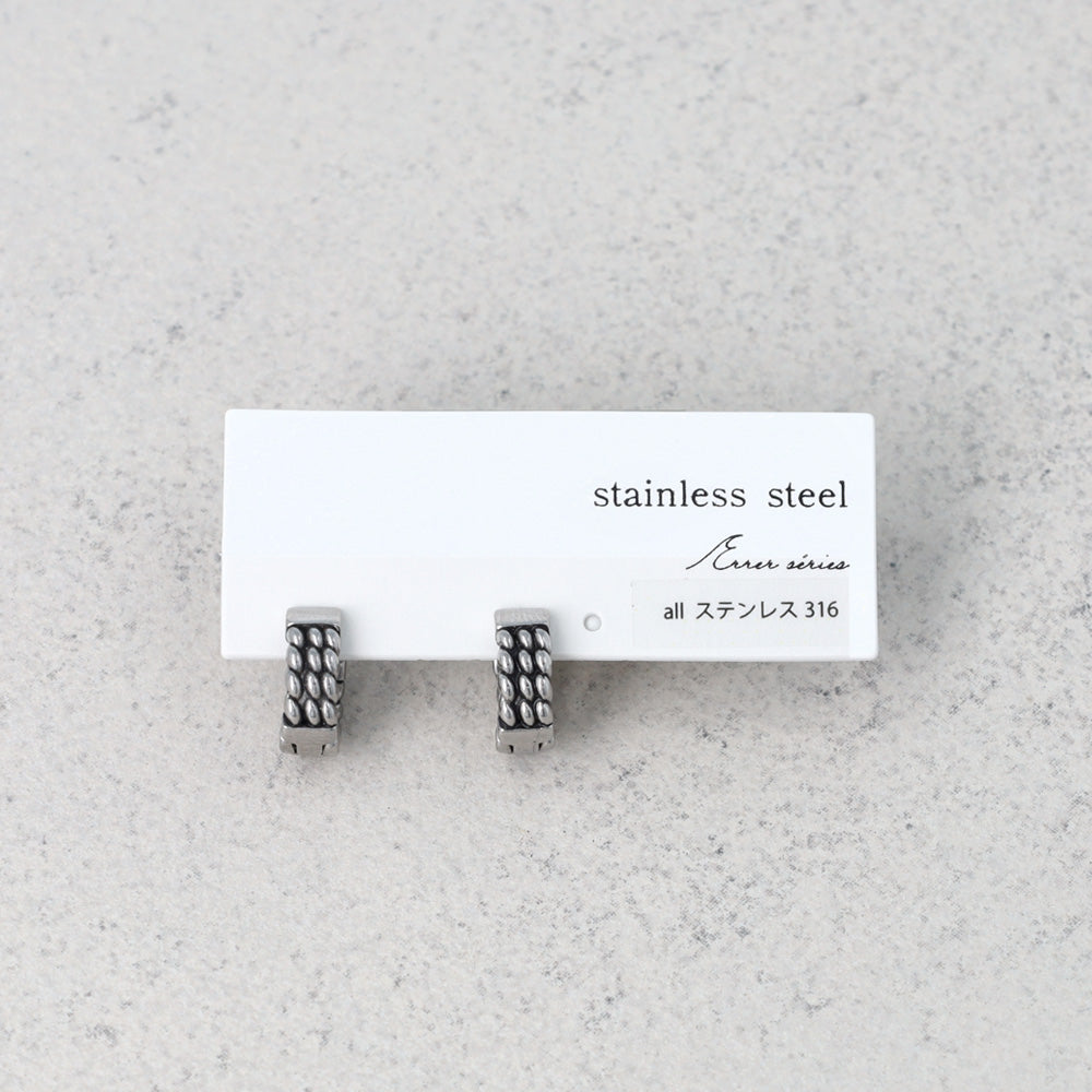 ピアス Awesome チェーン ステンレス ワンタッチ キャッチレス フープピアス