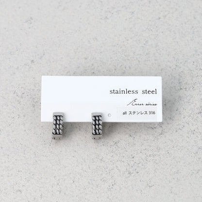 ピアス Awesome チェーン ステンレス ワンタッチ キャッチレス フープピアス