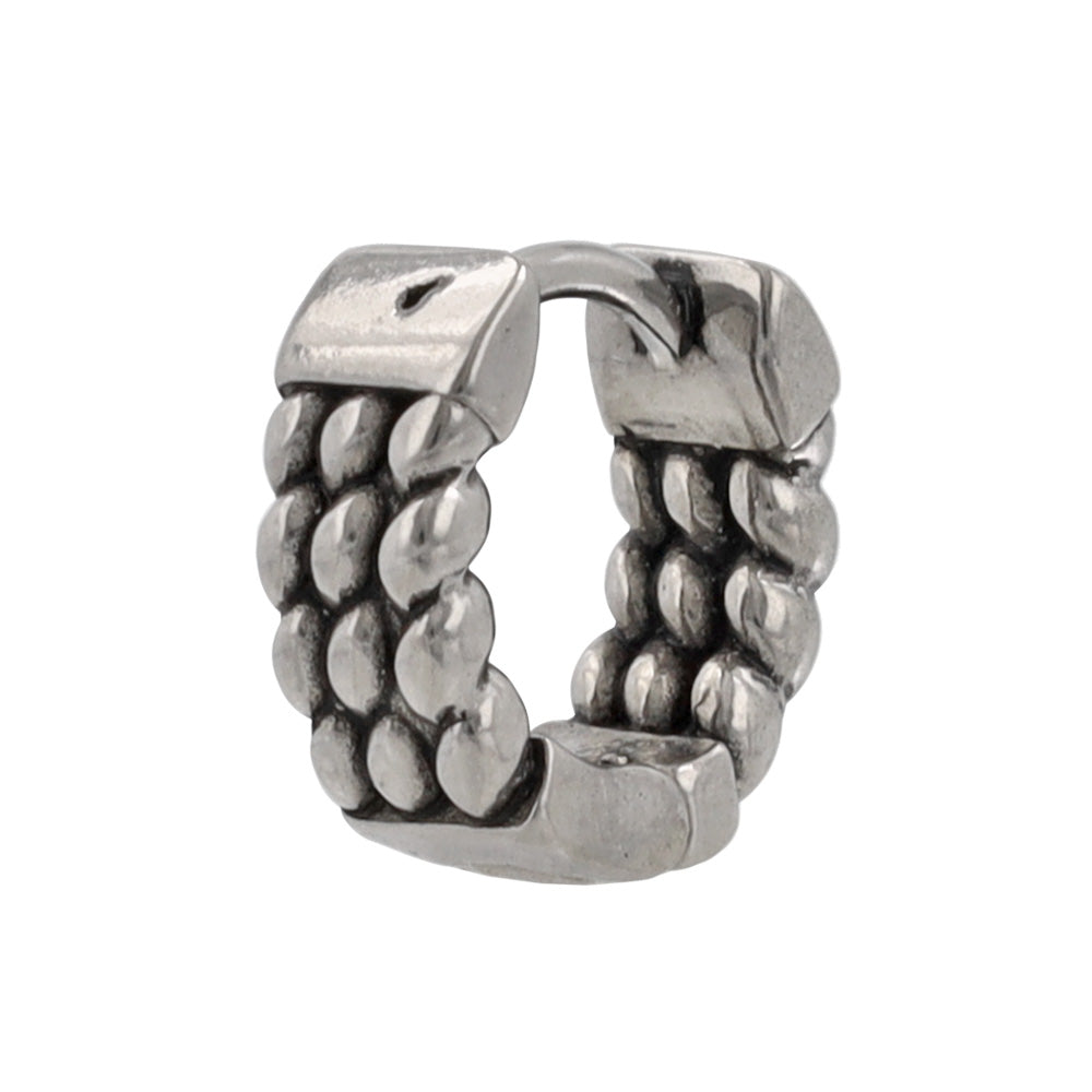 ピアス Awesome チェーン ステンレス ワンタッチ キャッチレス フープピアス