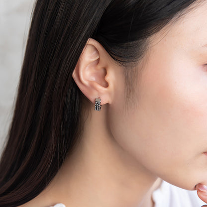 ピアス Awesome チェーン ステンレス ワンタッチ キャッチレス フープピアス