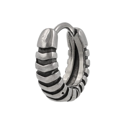 ピアス Awesome ボーダー  カーブライン ステンレス ワンタッチ キャッチレス フープピアス