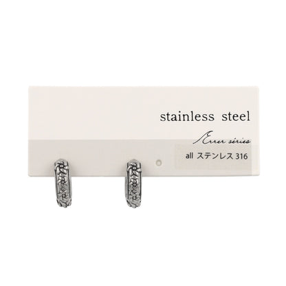 ピアス Awesome フラワー ライン ステンレス ワンタッチ キャッチレス フープピアス