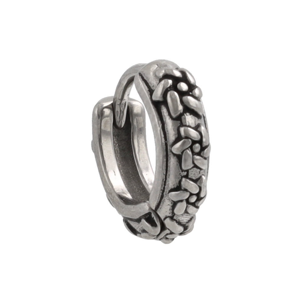 ピアス Awesome フラワー ライン ステンレス ワンタッチ キャッチレス フープピアス