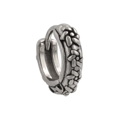 ピアス Awesome フラワー ライン ステンレス ワンタッチ キャッチレス フープピアス