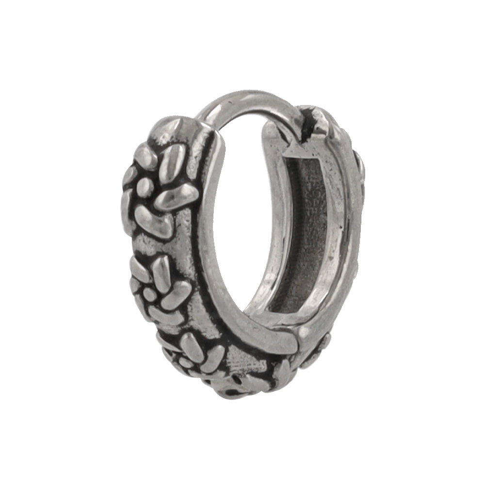 ピアス Awesome フラワー ライン ステンレス ワンタッチ キャッチレス フープピアス