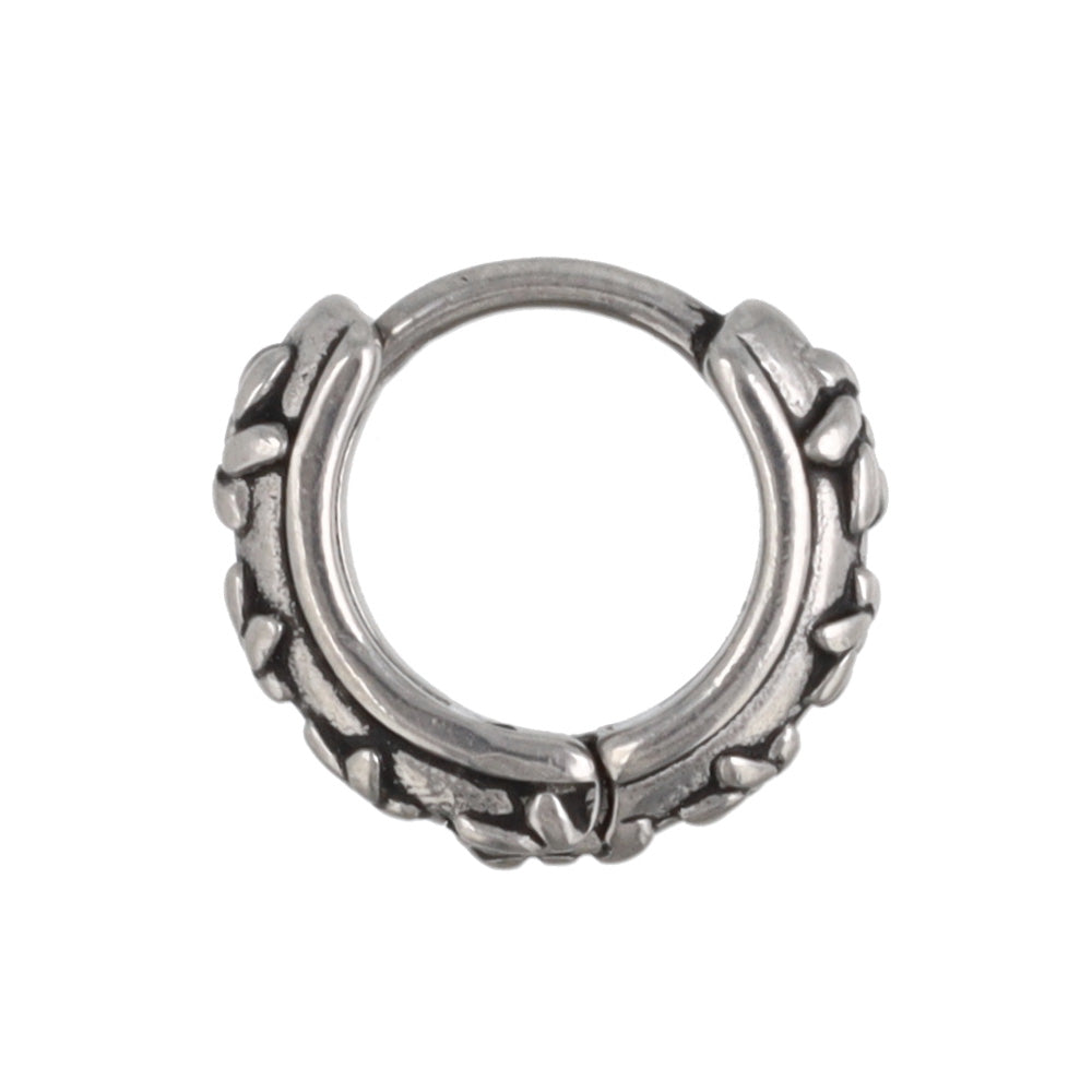 ピアス Awesome フラワー ライン ステンレス ワンタッチ キャッチレス フープピアス