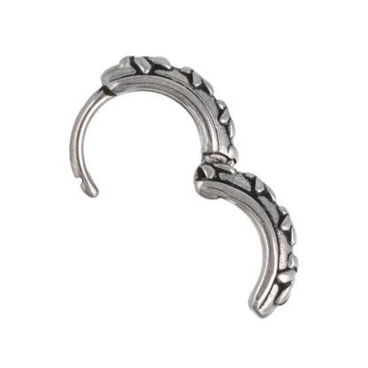 ピアス Awesome フラワー ライン ステンレス ワンタッチ キャッチレス フープピアス