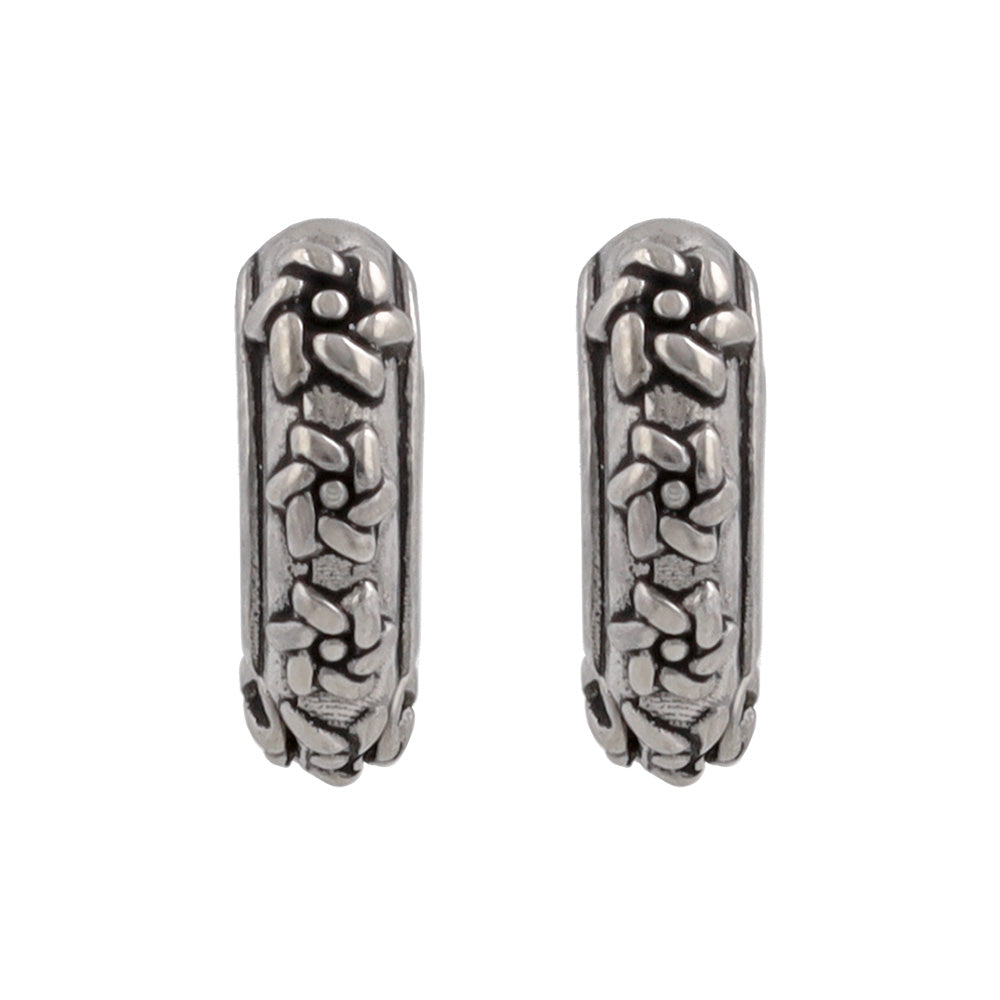 ピアス Awesome フラワー ライン ステンレス ワンタッチ キャッチレス フープピアス