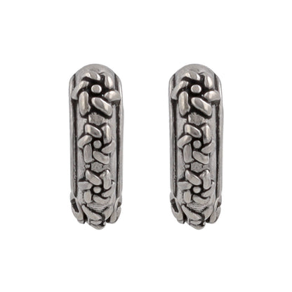 ピアス Awesome フラワー ライン ステンレス ワンタッチ キャッチレス フープピアス