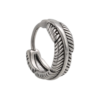 ピアス Awesome フェザー ステンレス ワンタッチ キャッチレス フープピアス