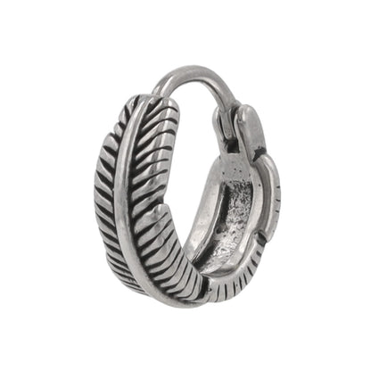 ピアス Awesome フェザー ステンレス ワンタッチ キャッチレス フープピアス