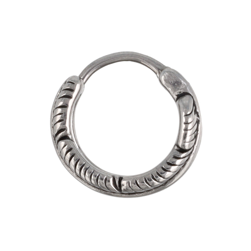 ピアス Awesome フェザー ステンレス ワンタッチ キャッチレス フープピアス