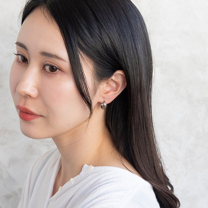 ピアス Awesome フェザー ステンレス ワンタッチ キャッチレス フープピアス