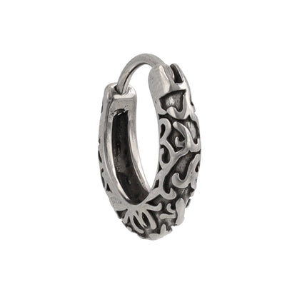 ピアス Awesome アラベスク模様 ステンレス ワンタッチ キャッチレス フープピアス