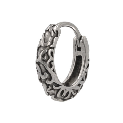 ピアス Awesome アラベスク模様 ステンレス ワンタッチ キャッチレス フープピアス