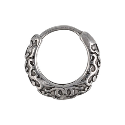 ピアス Awesome アラベスク模様 ステンレス ワンタッチ キャッチレス フープピアス