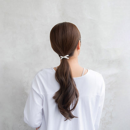 ヘアゴム マット メタル クロス ライン カーブ ヘアポニー
