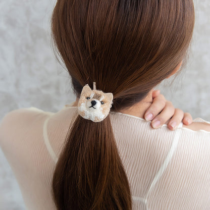 ヘアゴム キーチャーム ふわもこ ぬいぐるみ パンダ イヌ キツネ どうぶつ アニマル 2way キーホルダー ヘアポニー