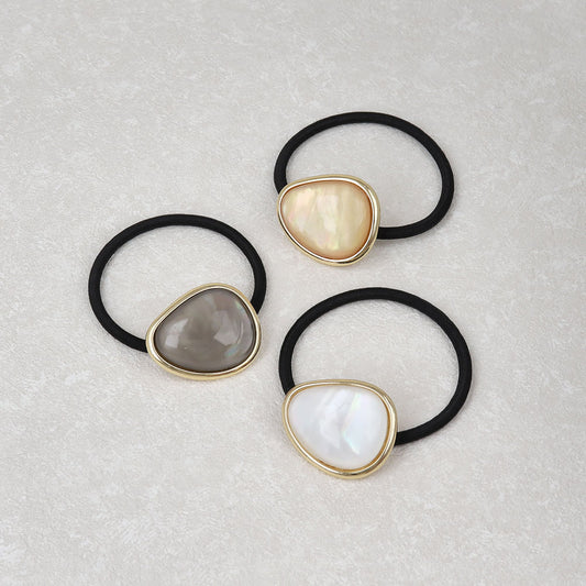 ヘアゴム メタルフレーム シェルカラー トライアングル