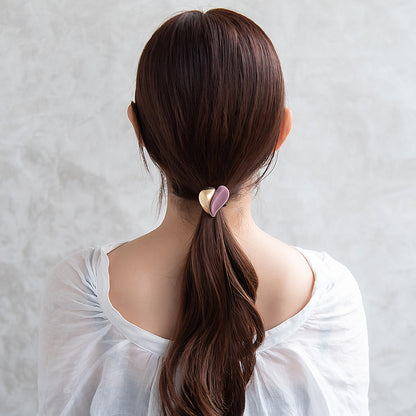 ヘアゴム フロッキー メタル ハーフ ウェーブ ハート