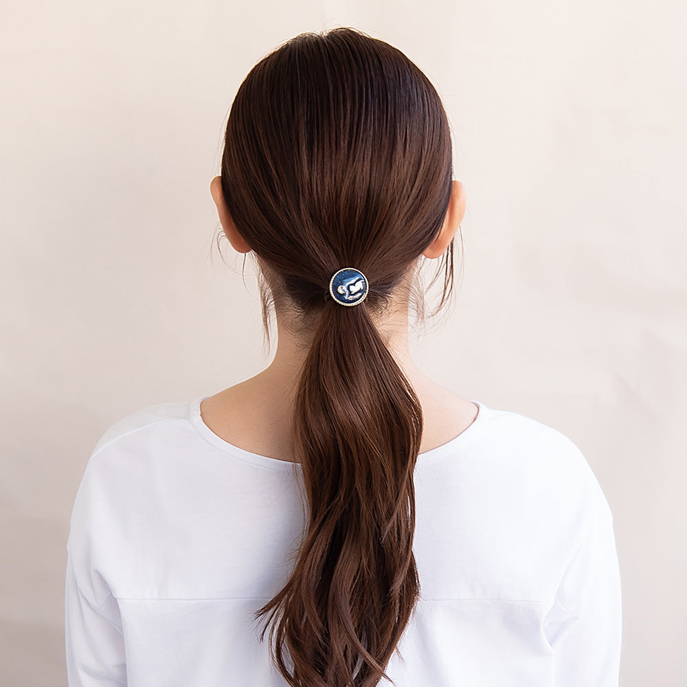 ヘアゴム ラメ 猫 ムーン マーブル