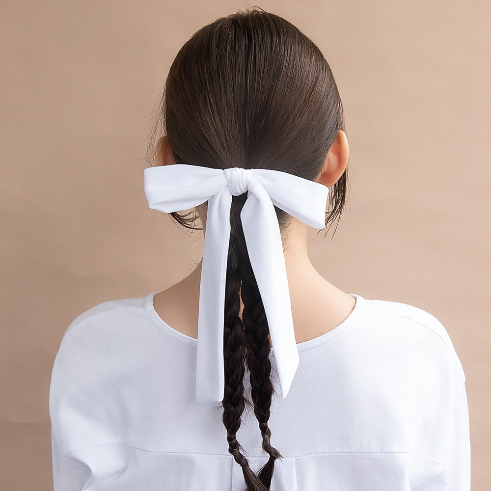 ヘアゴム ホワイト ベロア リボン ロング – OSEWAYAオンラインストア