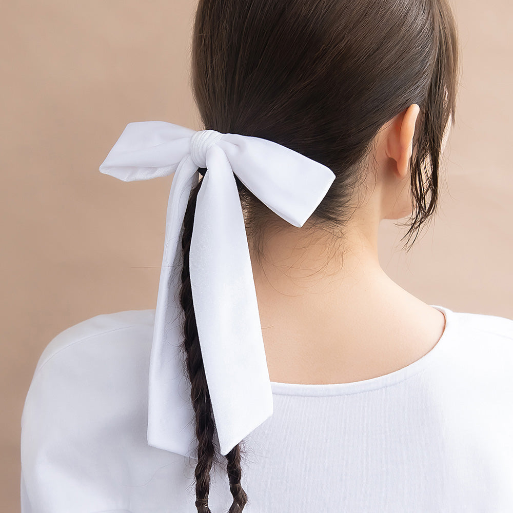 ヘアゴム ホワイト ベロア リボン ロング – OSEWAYAオンラインストア