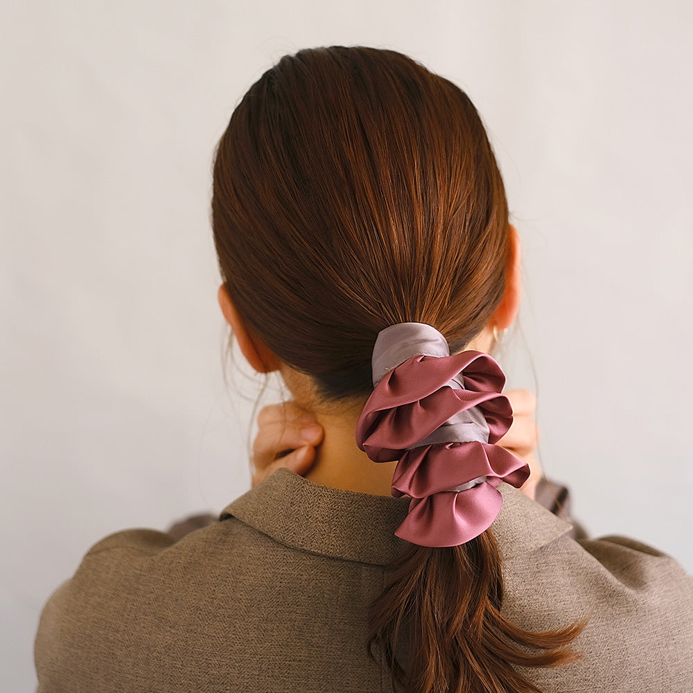 ワイヤーポニー フリル バイカラー ボリューム ロング ヘアポニー