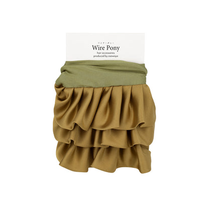 ワイヤーポニー フリル バイカラー ボリューム ロング ヘアポニー