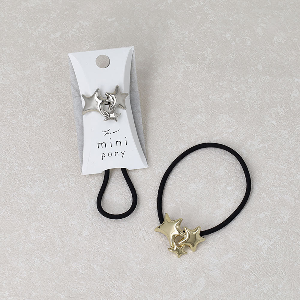 ヘアゴム mini pony  スター メタル