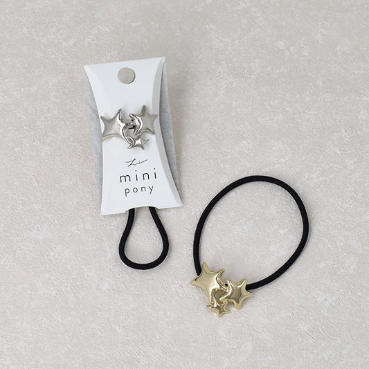 ヘアゴム mini pony  スター メタル