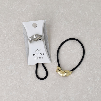 ヘアゴム mini pony  ウェーブ メタル