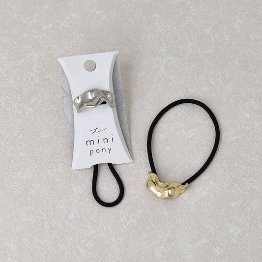 ヘアゴム mini pony  ウェーブ メタル