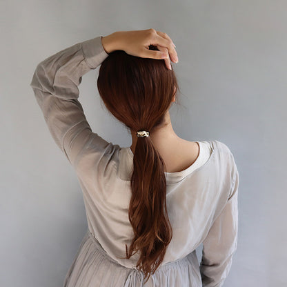 ヘアゴム mini pony  ウェーブ メタル