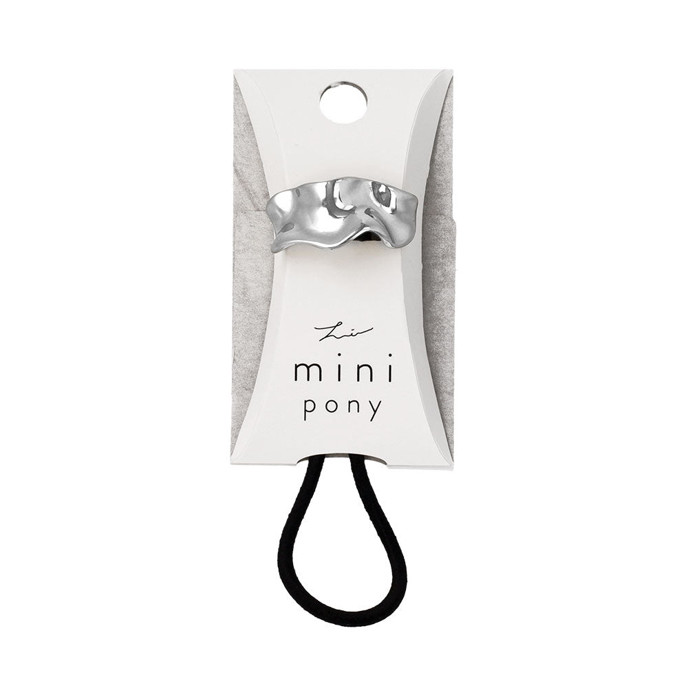 ヘアゴム mini pony  ウェーブ メタル