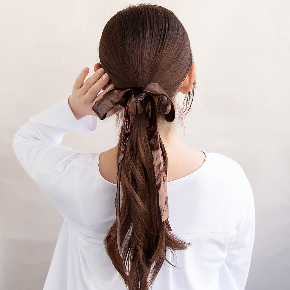 リボンテープ ベロア ブラウン ロング 幅25mm