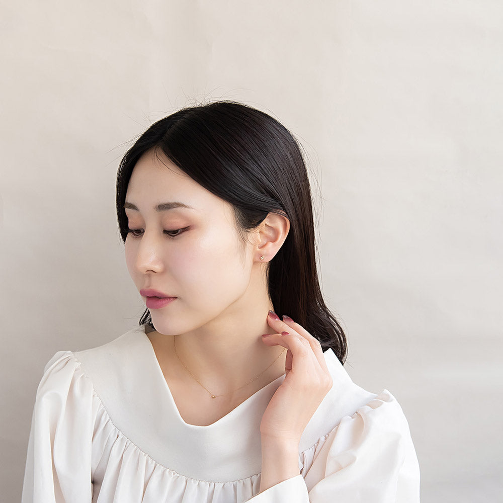 ピアス tiny. ニッケルフリー メタル フラワー 花 ストーン 小粒 スタッドピアス