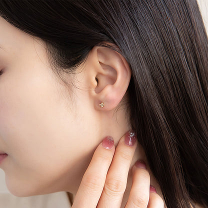ピアス tiny. ニッケルフリー メタル フラワー 花 ストーン 小粒 スタッドピアス