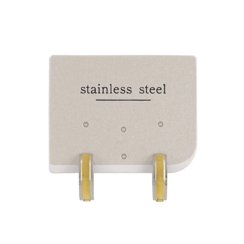 ピアス ステンレス コンビカラー ライン ステンレスポスト ミニ ワンタッチ キャッチレス フープピアス