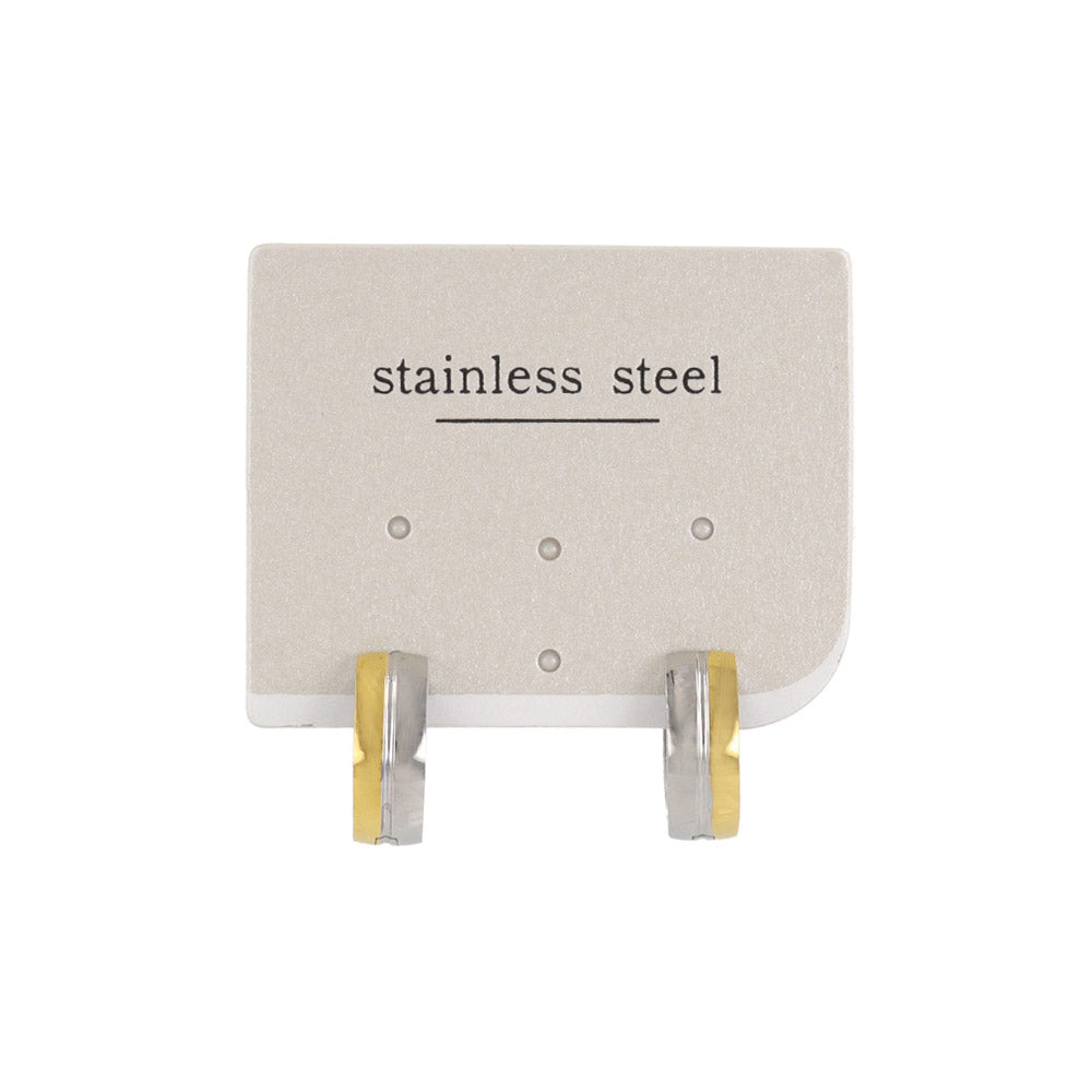 ピアス ステンレス コンビカラー ダブル ライン ステンレスポスト ミニ ワンタッチ キャッチレス フープピアス