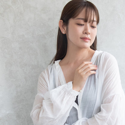 ピアス ニッケルフリー メタル ミニ キュービックジルコニア スクエアカット ボール チタンポスト スタッドピアス