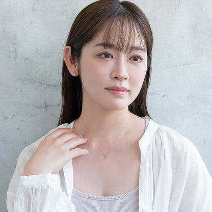 ピアス ニッケルフリー rose cut キュービックジルコニア メタル フレーム オーバル チタンポスト スタッドピアス