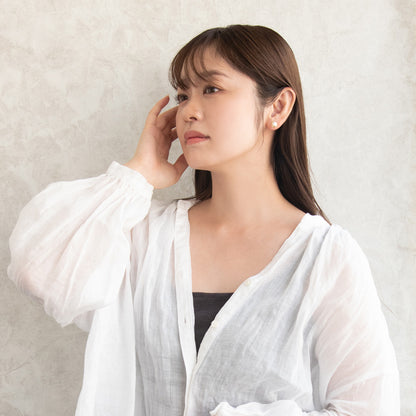 ピアス ニッケルフリー メタル 淡水パール ツイスト チタンポスト スタッドピアス