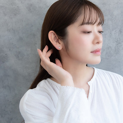 ピアス ニッケルフリー メタル キュービックジルコニア サークル ダブルロックキャッチ ピュアチタニウムポスト スタッドピアス