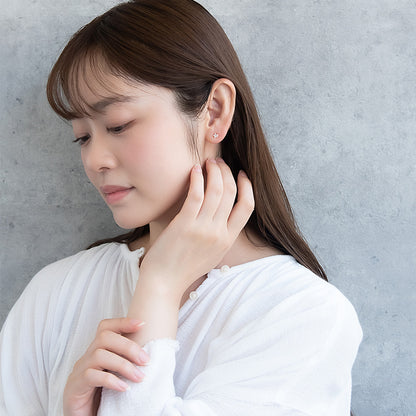 ピアス ニッケルフリー メタル キュービックジルコニア スター ダブルロックキャッチ ピュアチタニウムポスト スタッドピアス