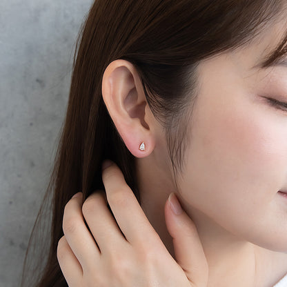 ピアス ニッケルフリー メタル キュービックジルコニア ドロップ ダブルロックキャッチ ピュアチタニウムポスト スタッドピアス